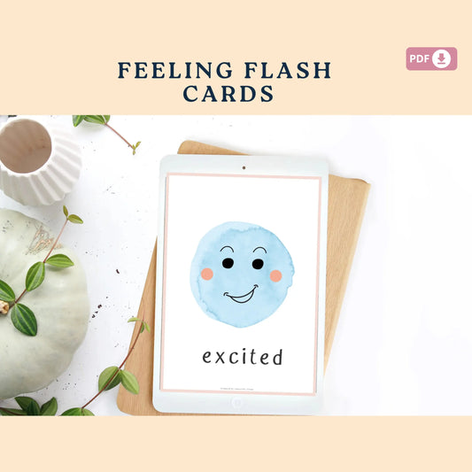 Kids Feeling Cards – 32 Printable Flash Cards for Emotional Recognition & Self-Regulation