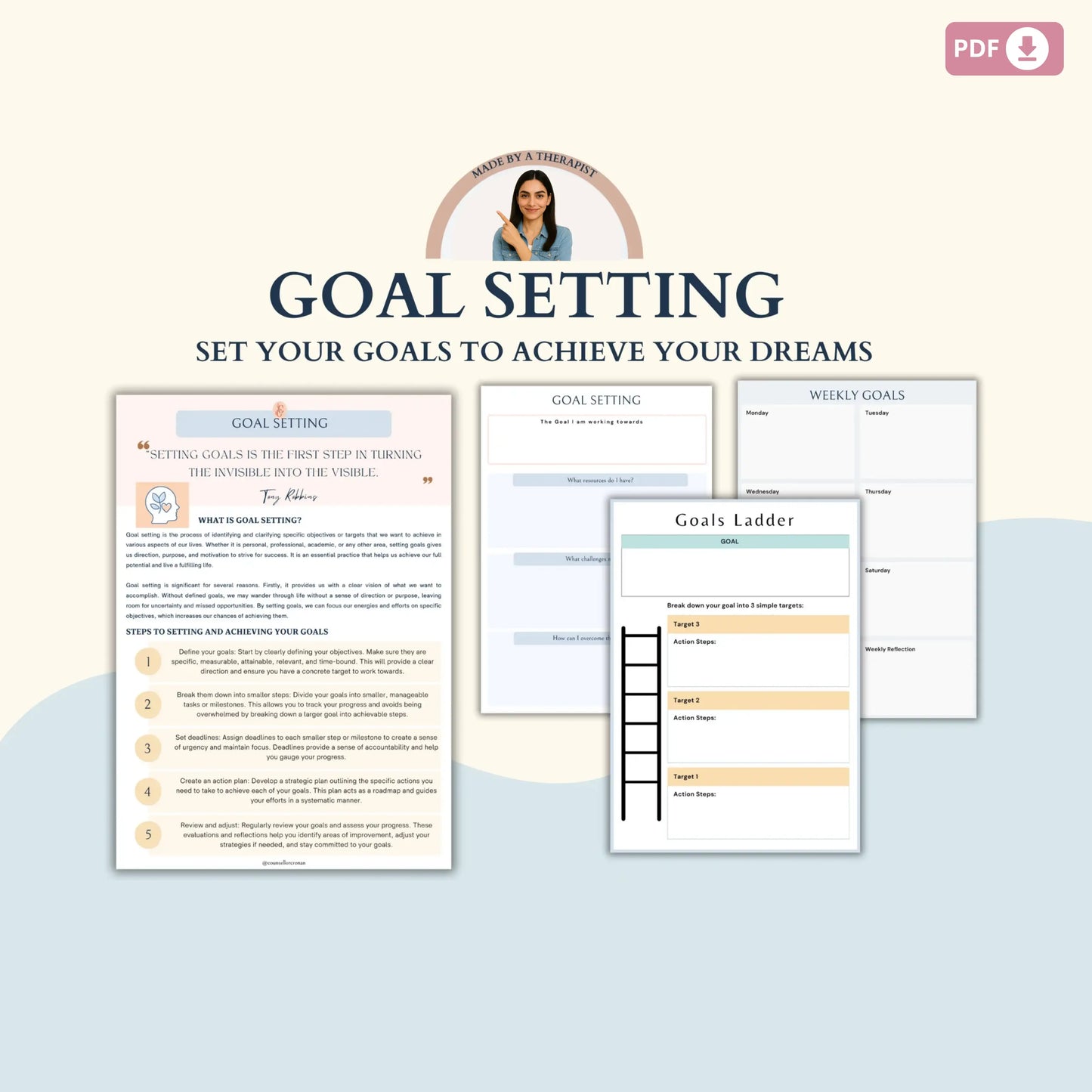 Solution-Focused Therapy Mega Bundle – Printable SFBT Worksheets, Tools & Positive Quotes