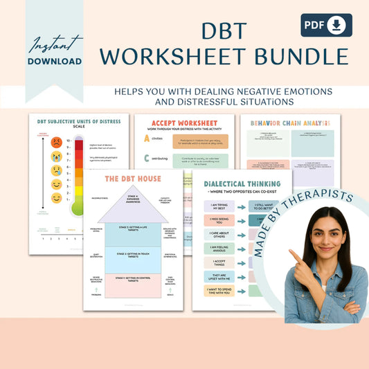 DBT Mega Bundle – Comprehensive Therapy Tools for DBT Skills, Worksheets, and Flashcards