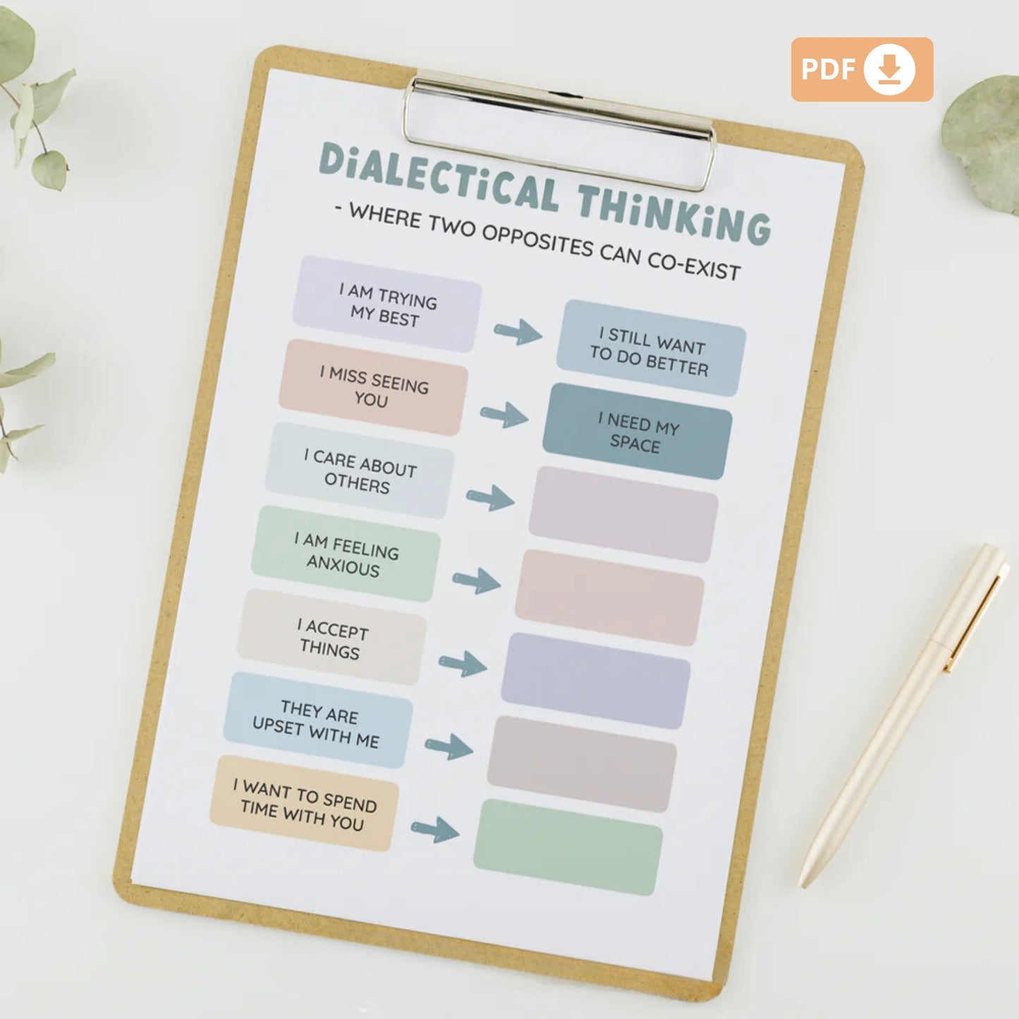 DBT Worksheet Bundle – Therapy Tools for Emotional Regulation and Distress Tolerance