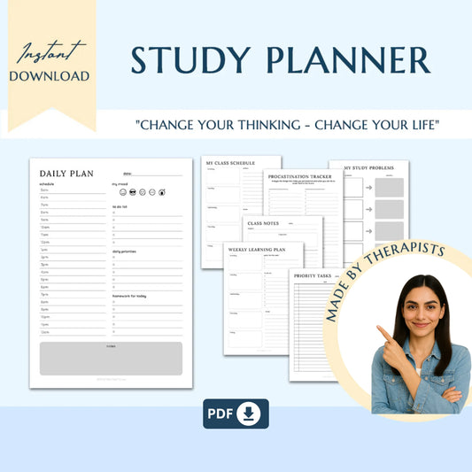 Ultimate ADHD Planner Bundle – Comprehensive ADHD Journal for Productivity, Life Management, and Self-Care