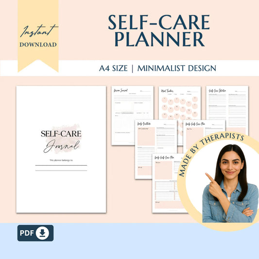 Mental Health & Anxiety Bundle – Journals, Planners, DBT Flash Cards, and Worksheets