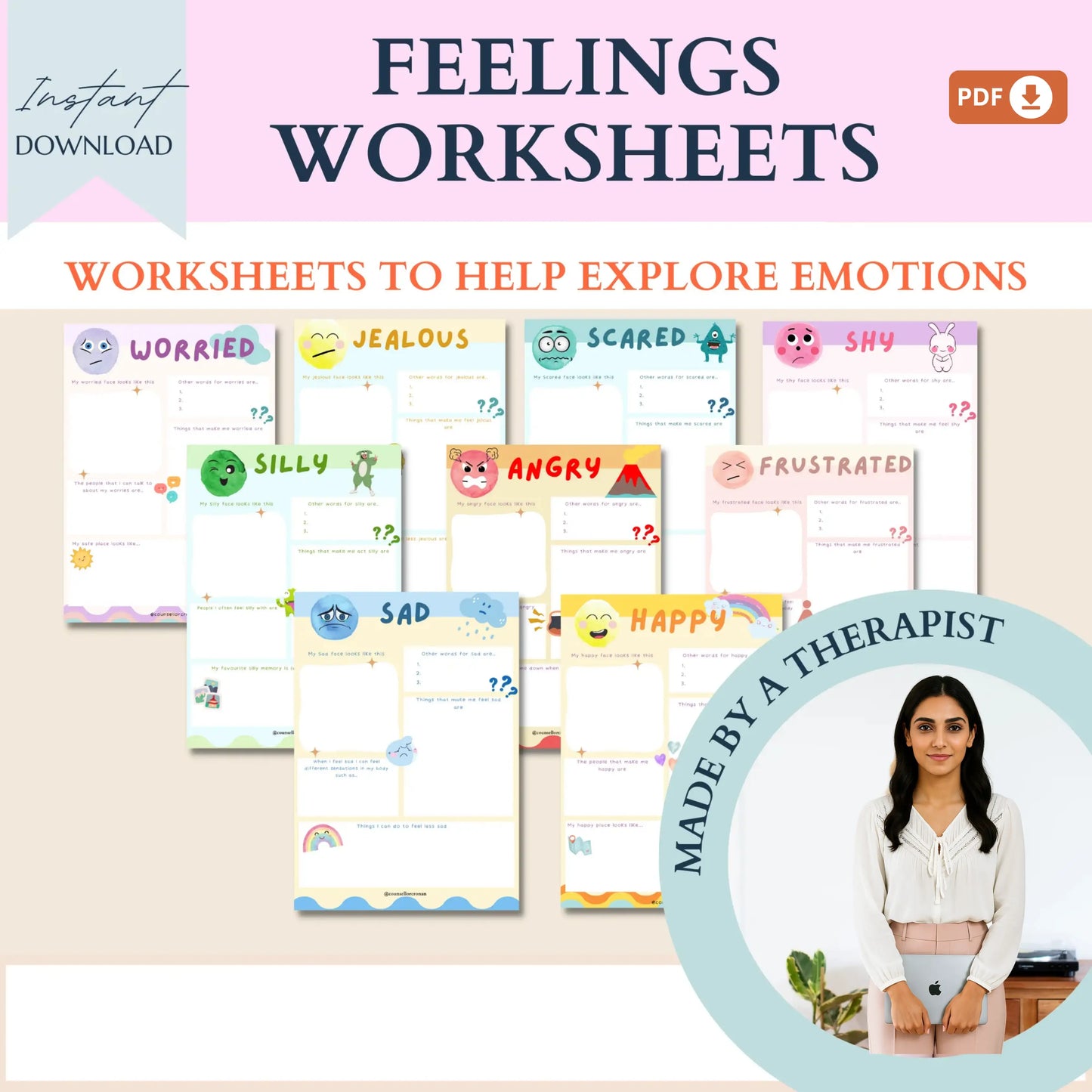 Kids Anxiety Toolbox – Printable Coping Tools, Activities & Breathing Exercises for Emotional Support