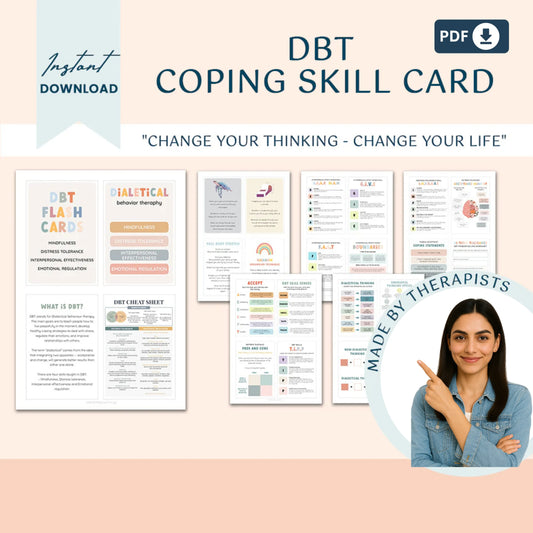DBT Mega Bundle – Comprehensive Therapy Tools for DBT Skills, Worksheets, and Flashcards