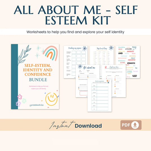 Therapy Worksheet Bundle – Mental Wellness Tools for Anxiety, Boundaries, Self-Care, and Trauma Recovery