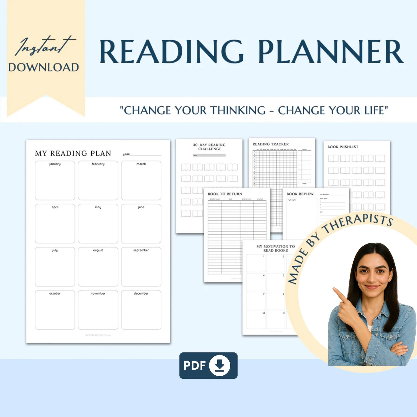 Ultimate ADHD Planner Bundle – Comprehensive ADHD Journal for Productivity, Life Management, and Self-Care