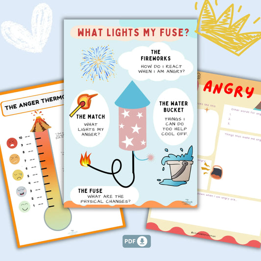 Kids Calming Corner Bundle – Printable Emotional Regulation Toolkit with Affirmation Cards, Therapy Workbooks & Feelings Resources