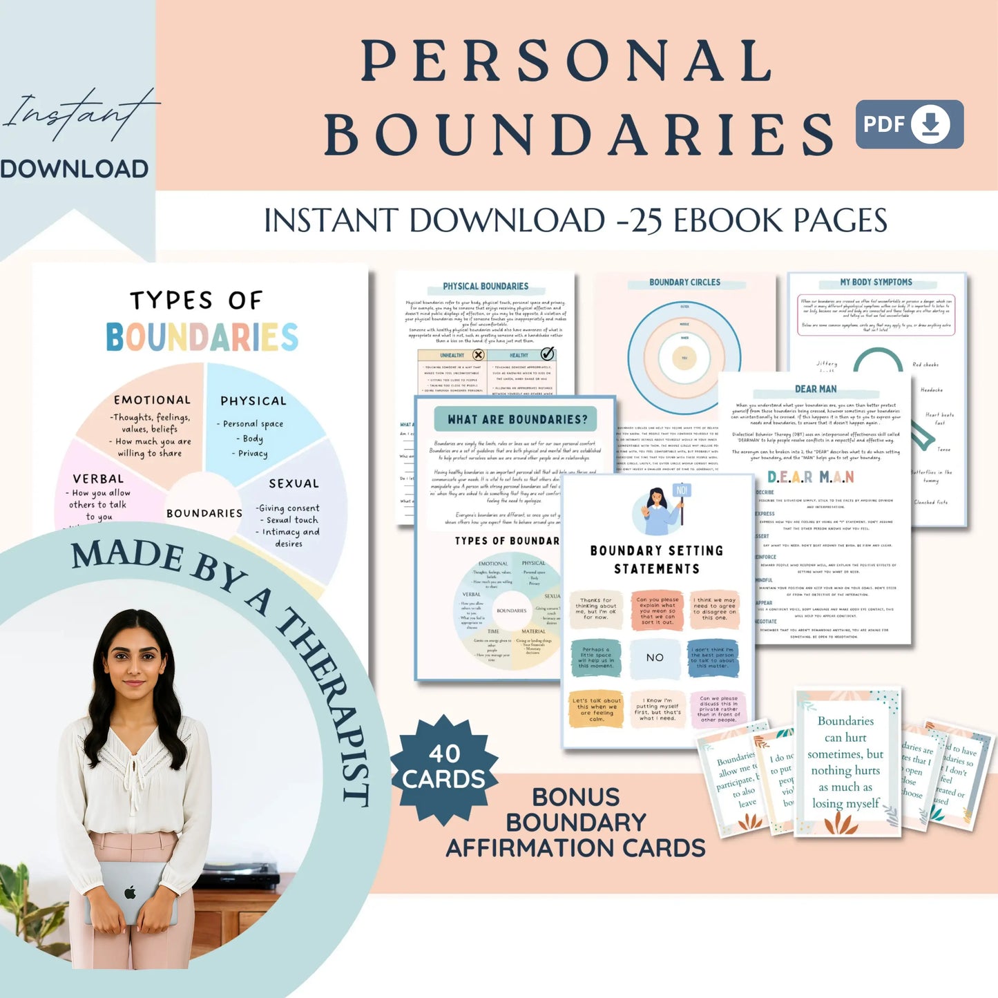 DBT Bundle – Printable Dialectical Behavioral Therapy Worksheets for Mindfulness, Emotional Regulation & Interpersonal Skills