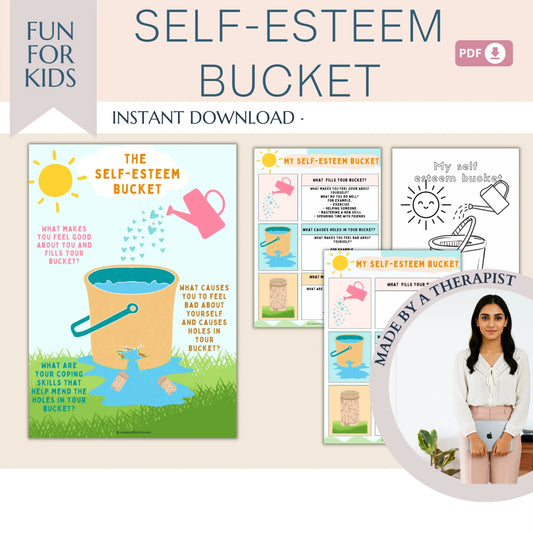 Self-Esteem Bundle – Printable Confidence & Self-Worth Worksheets + Social Media Awareness Tools