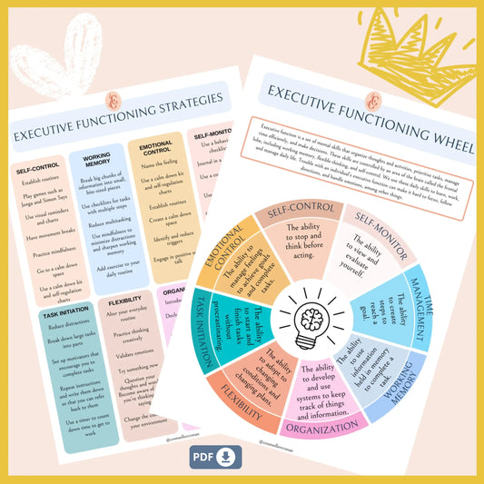 ADHD Resource Bundle for Kids & Teens – Printable Executive Functioning Worksheets, Strength Cards & Communication Tools