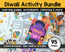 Diwali Activity Bundle for Kids – Learning Pages, Worksheets, Coloring & Ramayana Puppets