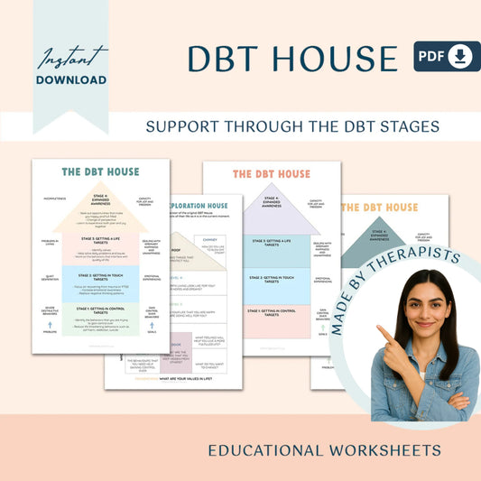 DBT Mega Bundle – Comprehensive Therapy Tools for DBT Skills, Worksheets, and Flashcards