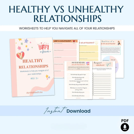 Teen Mega Mental Health Bundle – Digital Therapy Worksheets for Healing, Anxiety, and Self-Esteem