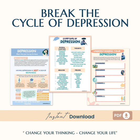 Therapy Worksheet Bundle – Mental Wellness Tools for Anxiety, Boundaries, Self-Care, and Trauma Recovery
