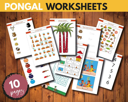 Pongal Pretend Play Set – Printable Festival Food Activity for Kids