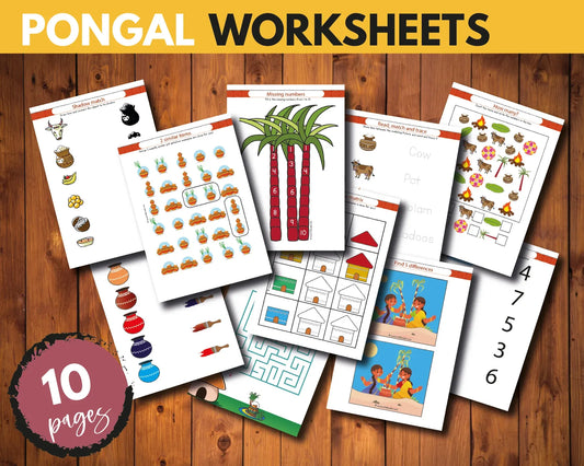 Pongal Pretend Play Set – Printable Festival Food Activity for Kids