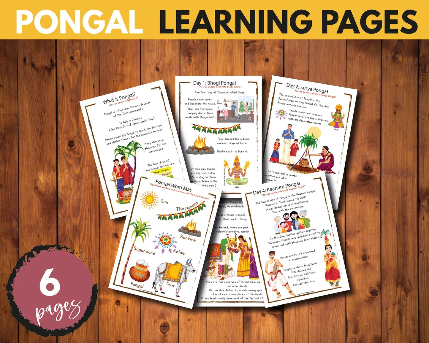 Pongal Pretend Play Set – Printable Festival Food Activity for Kids