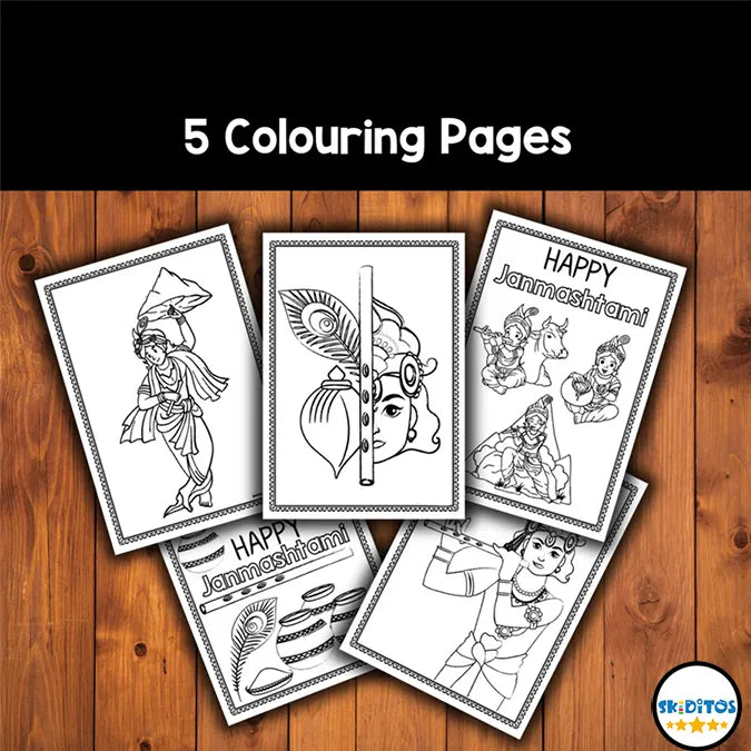 Krishna Activity Pack – Printable Learning, Colouring & Festival Games for Kids