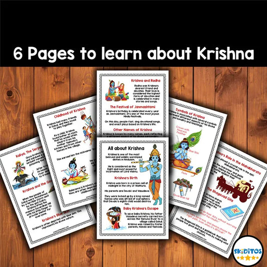 Krishna Activity Pack – Printable Learning, Colouring & Festival Games for Kids
