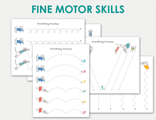 Toddler Busy Book – Funny Cats Themed Printable Learning Binder with Shapes, Colors, Pre-Writing & Matching Activities