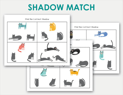 Toddler Busy Book – Funny Cats Themed Printable Learning Binder with Shapes, Colors, Pre-Writing & Matching Activities