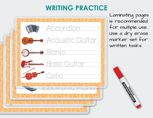 Musical Instruments Busy Book – Printable Music Activity Binder for Toddlers & Preschoolers