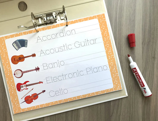 Musical Instruments Busy Book – Printable Music Activity Binder for Toddlers & Preschoolers