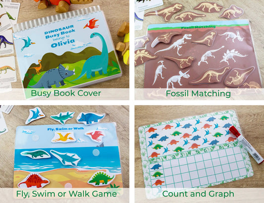 Dinosaur Busy Book – Printable Activity Binder for Preschool & Toddlers | 35 Pages of Dino-Themed Learning Fun