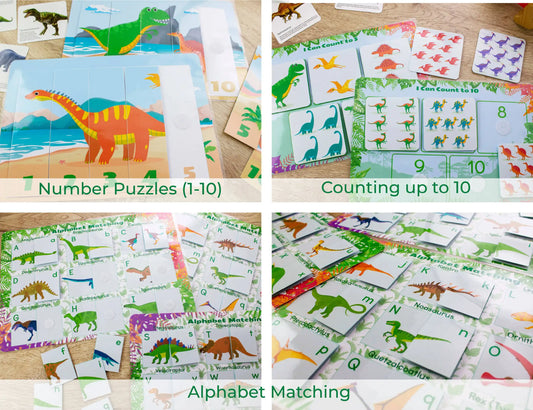 Dinosaur Busy Book – Printable Activity Binder for Preschool & Toddlers | 35 Pages of Dino-Themed Learning Fun