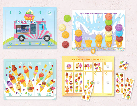 Ice Cream Busy Book for Toddlers & Preschool – 33 Pages of Sweet Printable Learning Activities