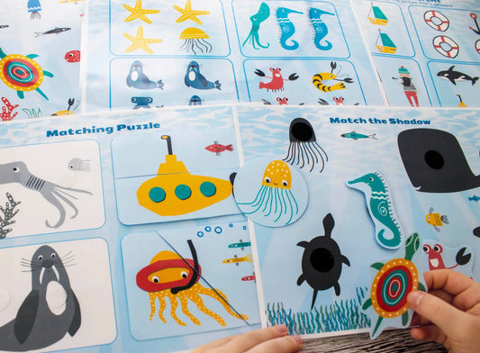 Ocean Animals Busy Book – Printable Marine Life Learning Binder (31 Pages)