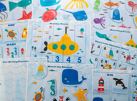 Ocean Animals Busy Book – Printable Marine Life Learning Binder (31 Pages)