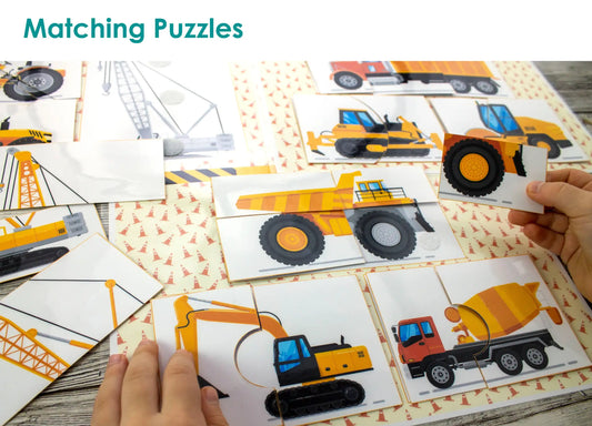 Construction Vehicle Busy Book – Printable Learning Binder for Toddlers & Preschoolers (17 Pages)