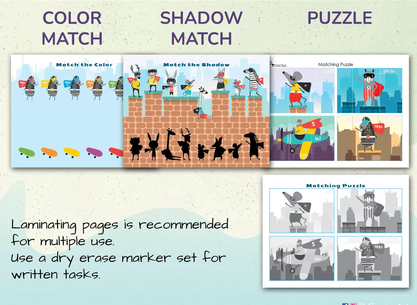Superhero Busy Book – Printable Preschool Learning Binder with Shapes, Alphabet & Counting Activities | 24 Pages