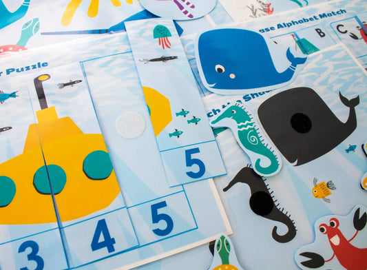 Ocean Animals Busy Book – Printable Marine Life Learning Binder (31 Pages)