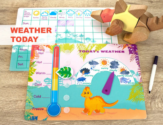 Dinosaur Morning Calendar Binder – Printable Circle Time Learning Workbook (14 Pages)