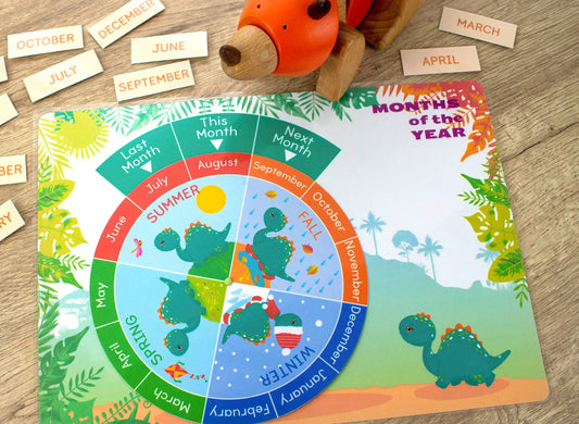 Dinosaur Morning Calendar Binder – Printable Circle Time Learning Workbook (14 Pages)