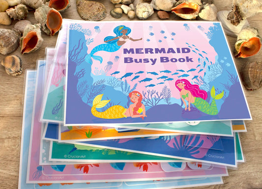 Mermaids Busy Book– 13 Pages of Sorting, Matching & Preschool Learning Fun