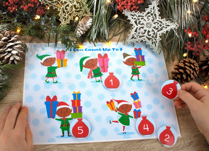 Christmas Busy Book for Toddlers – African American Santa Edition | Printable Learning Binder