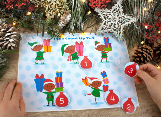 Christmas Busy Book for Toddlers – African American Santa Edition | Printable Learning Binder