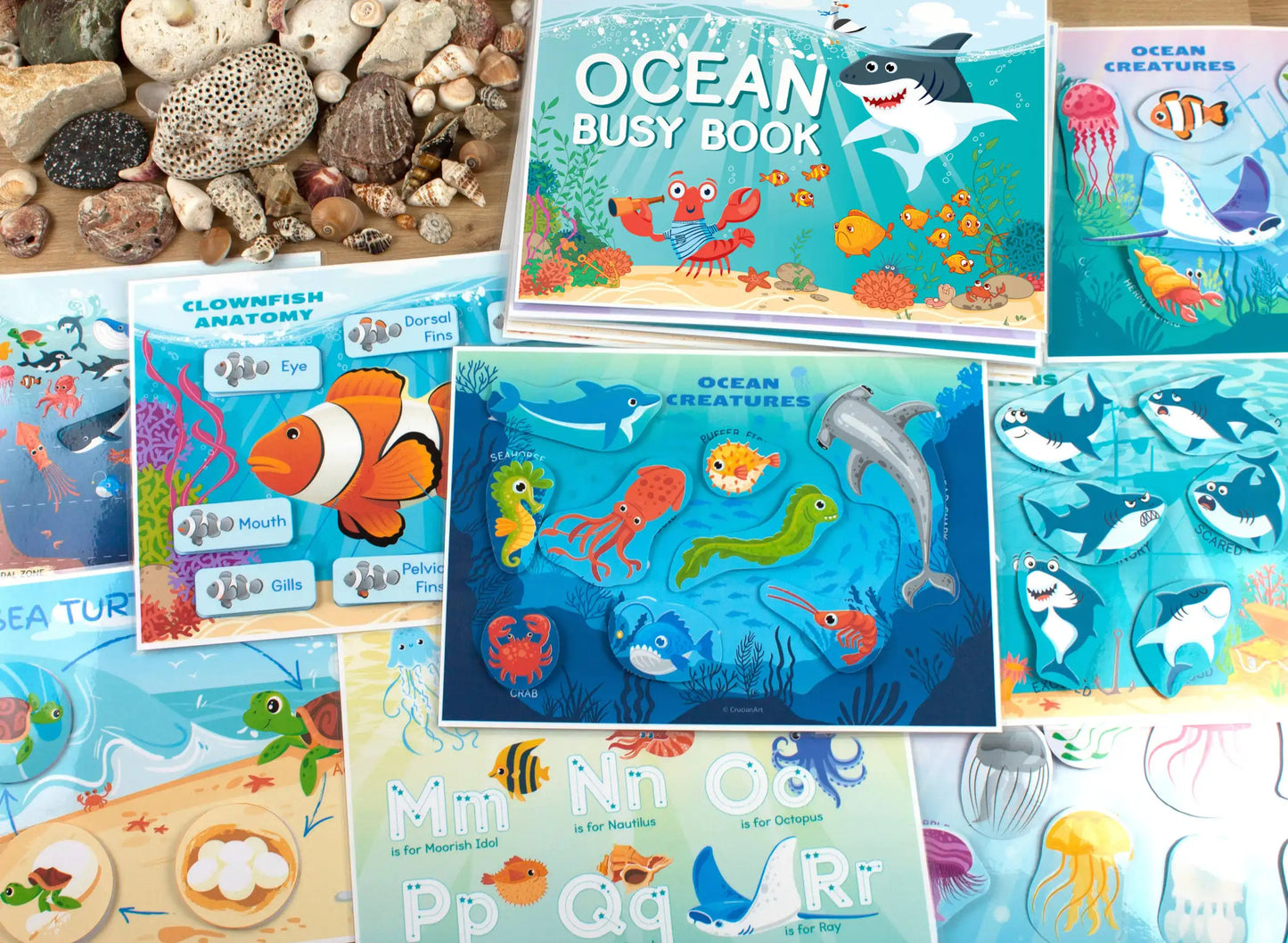 Ocean Busy Book – Printable Ocean Animals Activity Binder for Toddlers & Preschoolers