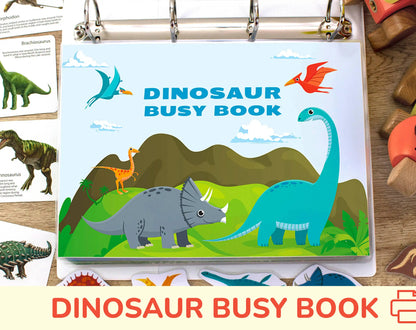 Dinosaur Busy Book – Printable Activity Binder for Preschool & Toddlers | 35 Pages of Dino-Themed Learning Fun