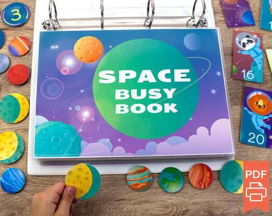 Space Busy Book – Printable Solar System & STEM Activity Binder for Preschool & Kindergarten | 24 Pages