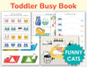 Toddler Busy Book – Funny Cats Themed Printable Learning Binder with Shapes, Colors, Pre-Writing & Matching Activities