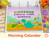 Dinosaur Morning Calendar Binder – Printable Circle Time Learning Workbook (14 Pages)