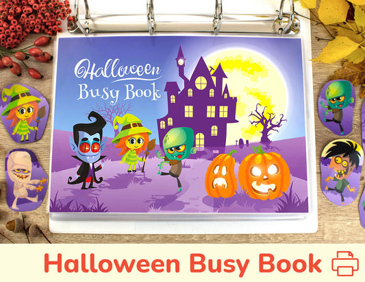 Halloween Busy Book for Toddlers & Preschool – 19 Printable Pages of Spooky Fun Learning Activities