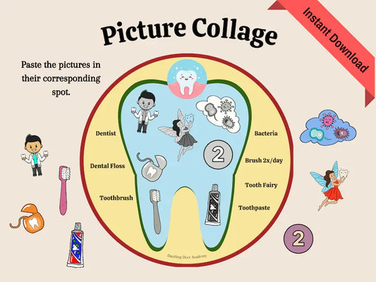 Dental Health Printable Activity for Kids – Tooth Education, Hygiene Worksheets & Dentist Visit Prep