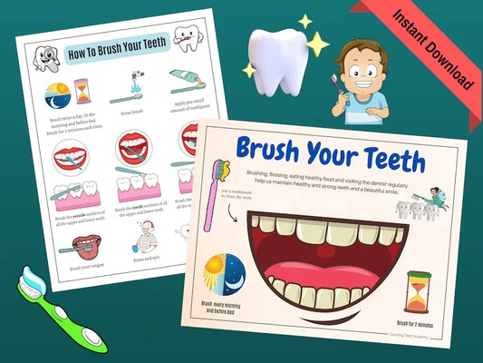 Dental Health Printable Activity for Kids – Tooth Education, Hygiene Worksheets & Dentist Visit Prep