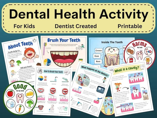 Dental Health Printable Activity for Kids – Tooth Education, Hygiene Worksheets & Dentist Visit Prep