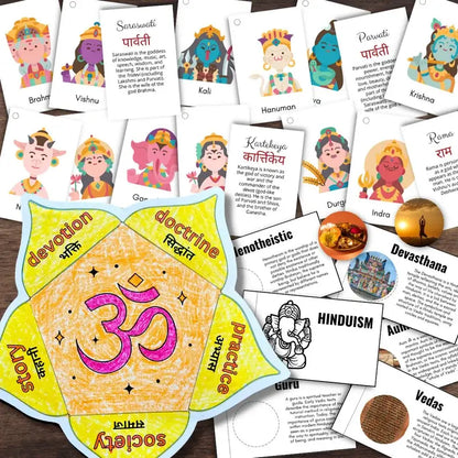 Hindu Religion Study Printable – Deity Cards, Flipbook, Craft & Calendar Activity